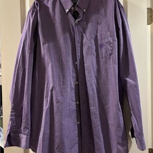 Chaps Men's Casual Purple Button Down Shirt